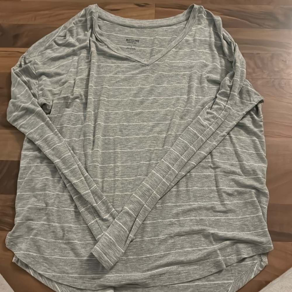 Long sleeve light weight striped top